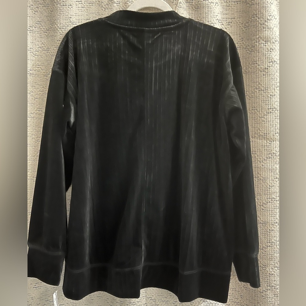 Zac & Rachel Black Ribbed Velour Long Sleeve Top - Picture 3 of 9